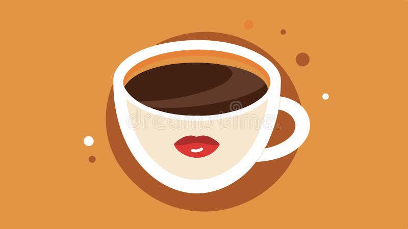 Lipstick Mark In this illustration the view from the inside of a coffee cup features a faint imprint of lipstick on the royalty free illustration