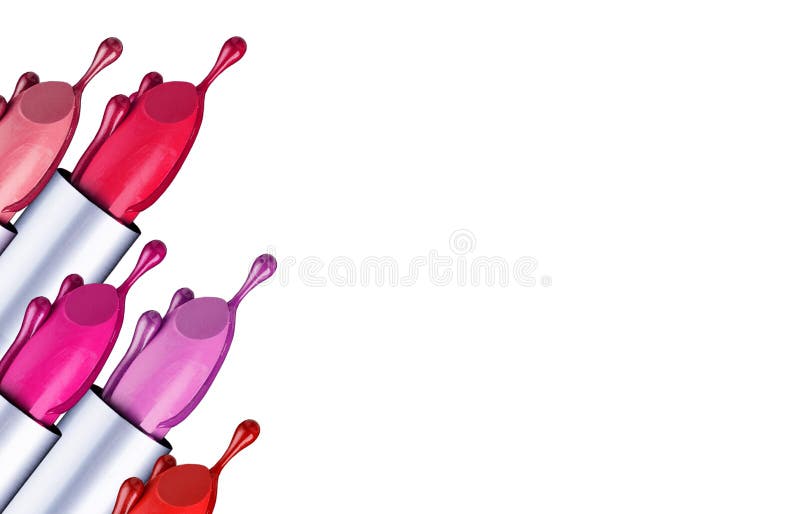 Lipstick palette. Fashion Colourful liquid Lipsticks dripping, isolated on white background. Lipstick tints palette, Makeup and Be stock photo Lipstick palette. Fashion Colourful liquid Lipsticks dripping, isolated on white background. Lipstick tints palette, Makeup and Be stock photo