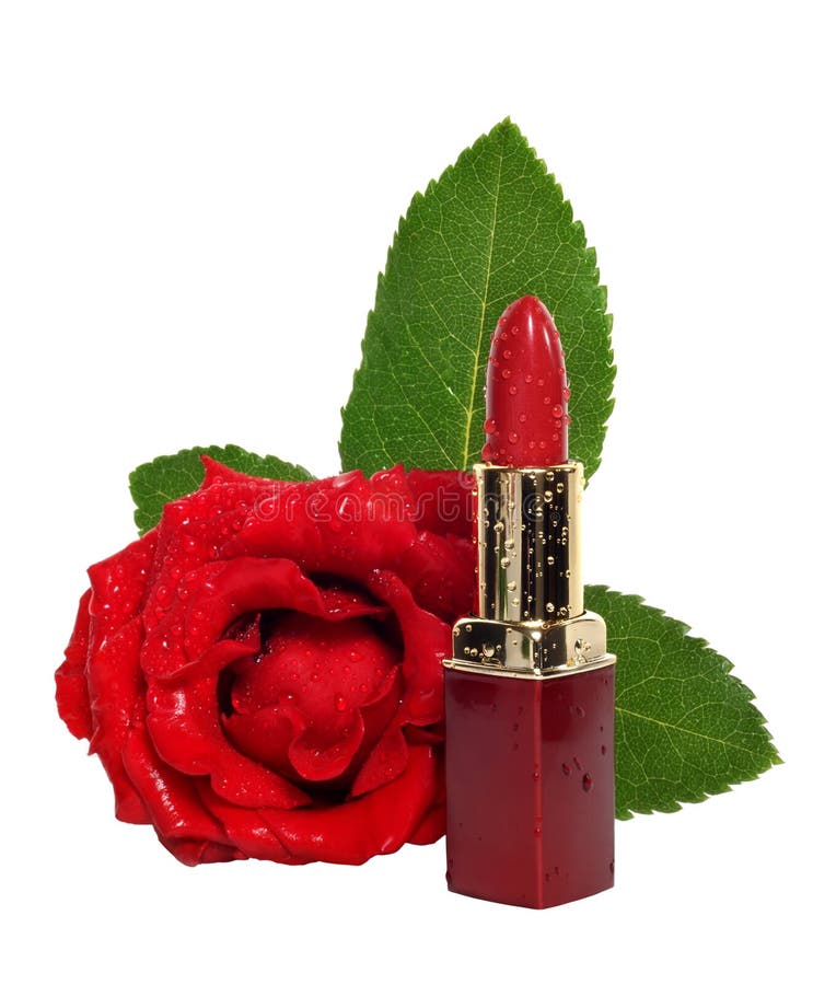 Lipstick and rose