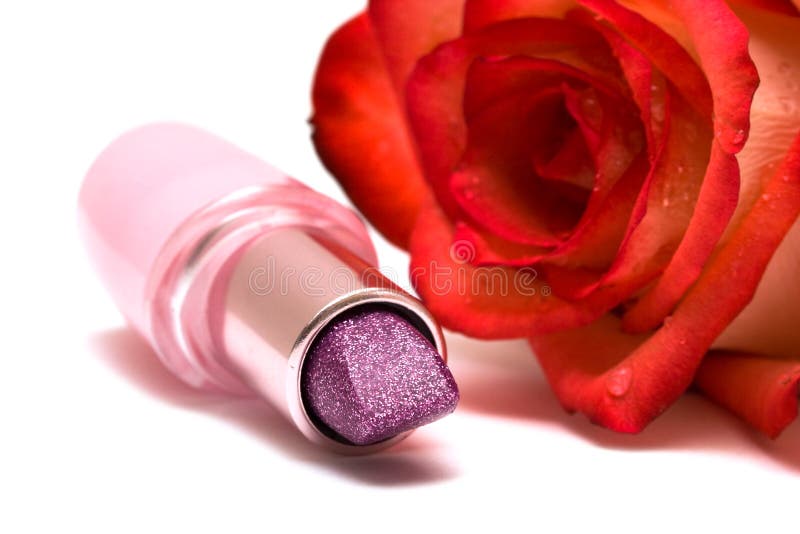 Lipstick with rose