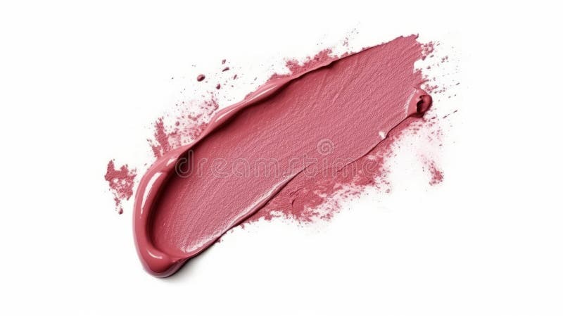 Lipstick smear smudge swatch isolated on white background. Generative AI royalty free illustration