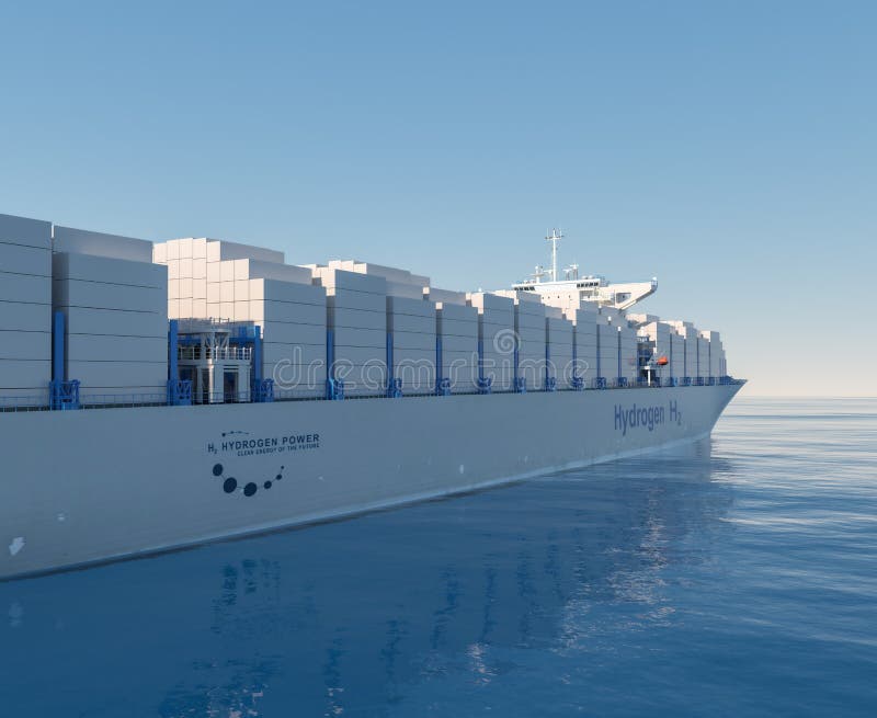 Vodík obnovitelný energie v plavidlo2 vodík plyn čistit more na kontejner loď složený kryogenní plyny.