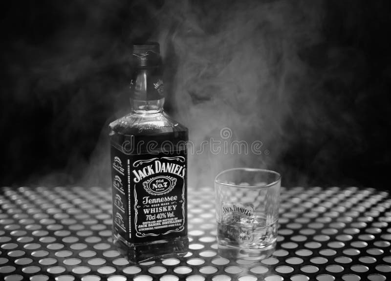 Liqueur, Bottle, Black And White, Glass Bottle Picture. Image 120554412