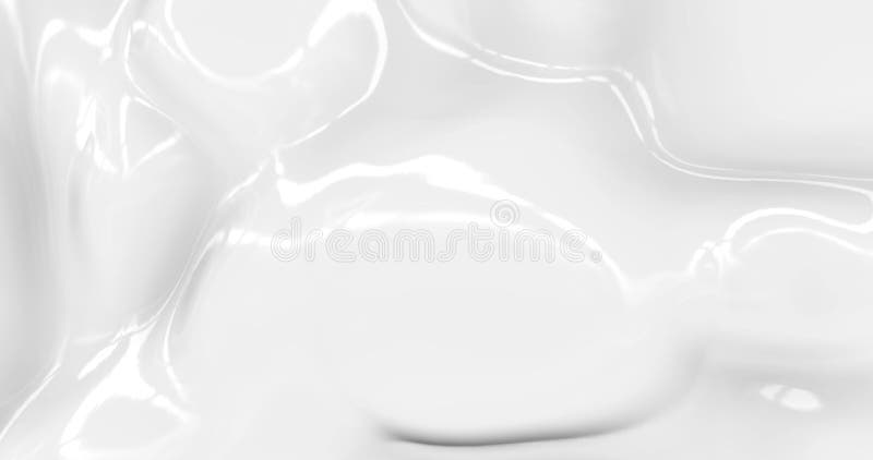 Liquid Abstract White Background. Smooth Glossy Texture 3D Rendering ...