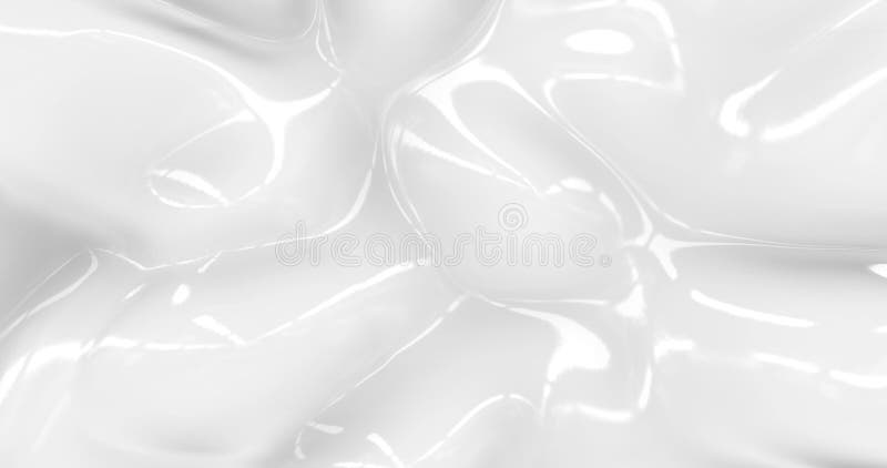 Liquid Abstract White Background. Smooth Glossy Texture 3D Rendering ...