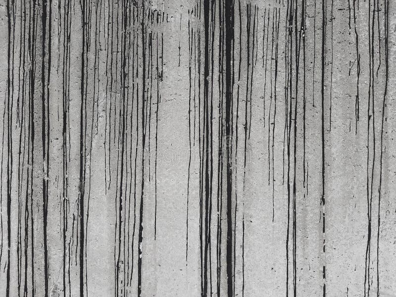 Black Paint Runs Down the Concrete Wall Close Up Abstract Background