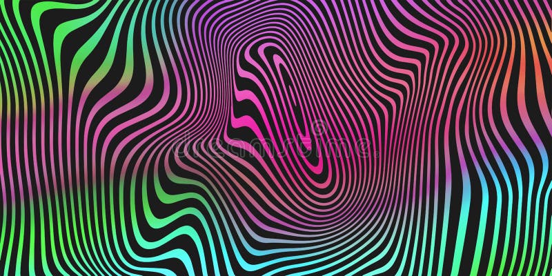 Liquid color blend, holographic black stripes pattern background. Vector abstract iridescent fluid colors background vector illustration