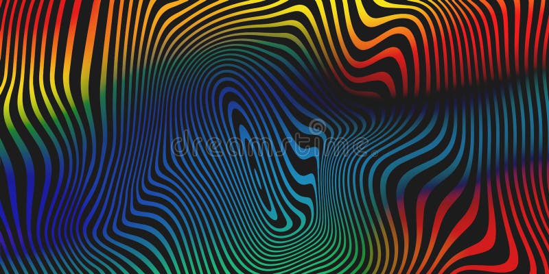 Liquid color blend vector abstract background. Holographic iridescent fluid colors stripes pattern background stock illustration
