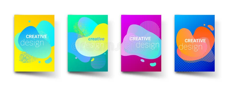 Liquid color gradient pattern background, creative art graphic design. Vector modern geometric fluid shapes backgrounds stock illustration Liquid color gradient pattern background, creative art graphic design. Vector modern geometric fluid shapes backgrounds stock illustration