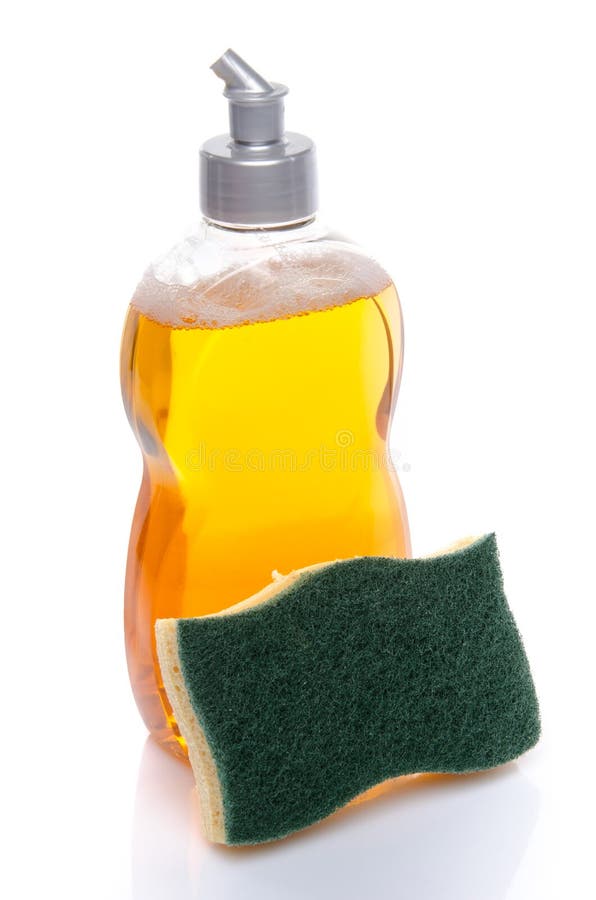 Dishwashing Liquid with Cleaning Equipment Stock Image Image of