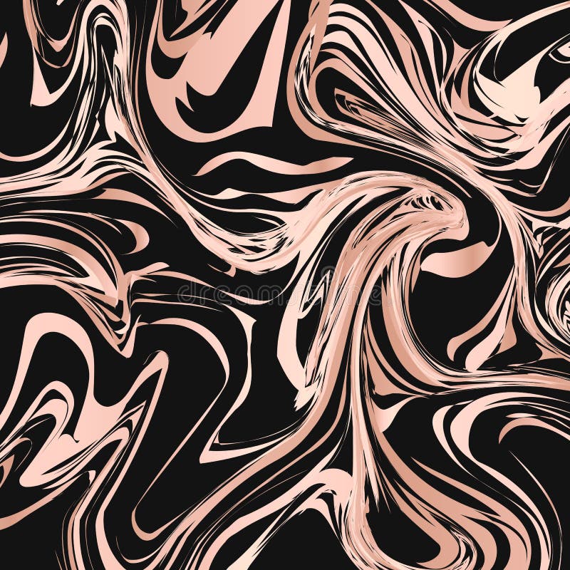 Black and Rose Gold Marble Texture Abstract Background Stock Vector