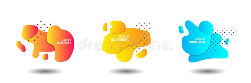 Liquid fluid organic shape gradient color template abstract background stock illustration