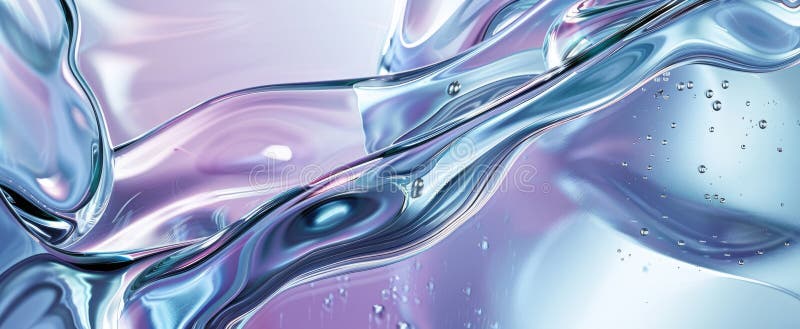 Textură de sticlă lichidă de fond cu unde irizate lucioase, tipar abstract cu gradient albastru deschis. tema proiectului stropii royalty free illustration
