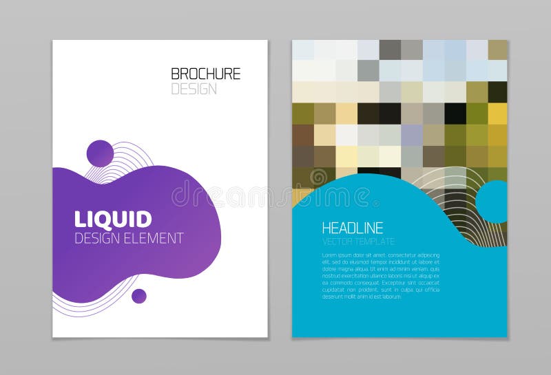 Liquid layout of brochure template modern design or presentation flyer page cover with fluid geometric shapes vector vector illustration