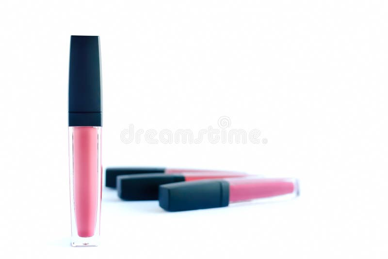 Lipsticks on Pink Pastel Background Top View. Rouge Lip Gloss Tubes Mock Up  from Above. Cosmetics and Colorful Sweets Decoration Stock Photo - Image of  copy, decoration: 170786258
