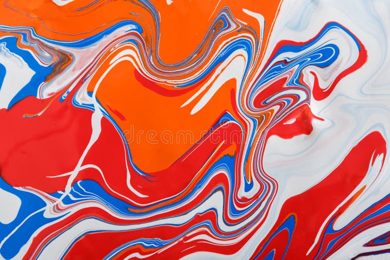 Liquid marbling acrylic paint background. Fluid painting abstract texture