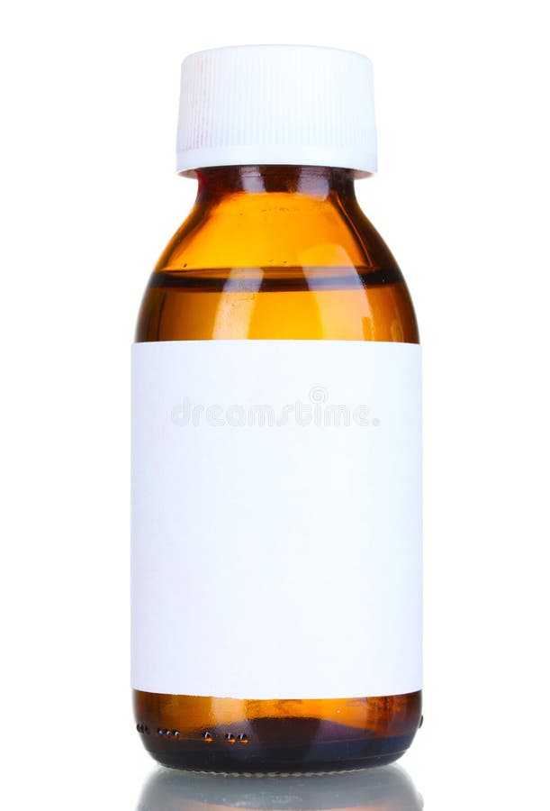 Liquid Medicine in Glass Bottle Stock Image Image of background