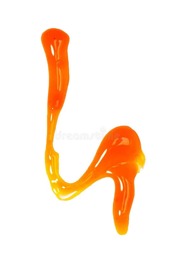 Liquid Orange Jelly Isolated on White Background Stock Photo Image of