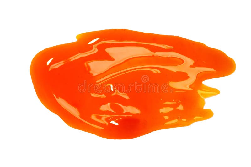 Liquid Orange Jelly Isolated on White Background Stock Image Image of