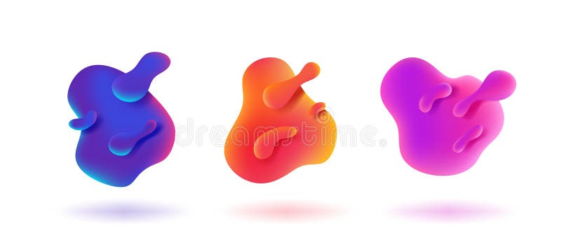 Liquid shape banner. Gradient graphic wave elements, dynamic liquid color splash, modern organic flow template. Vector stock illustration