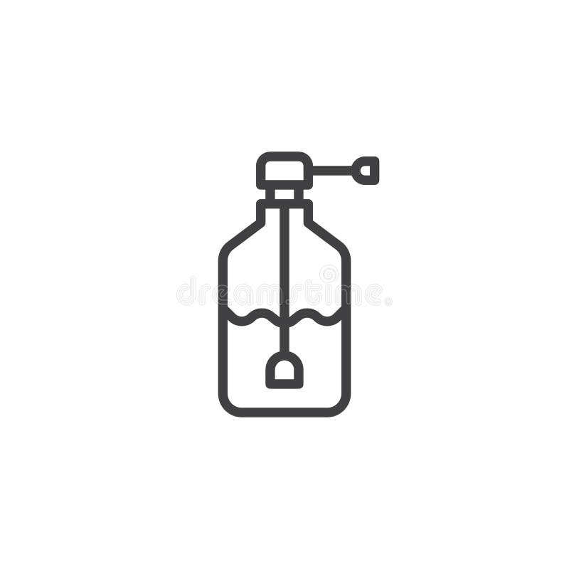 Liquid Soap Bottle Outline Icon Stock Vector - Illustration of editable ...