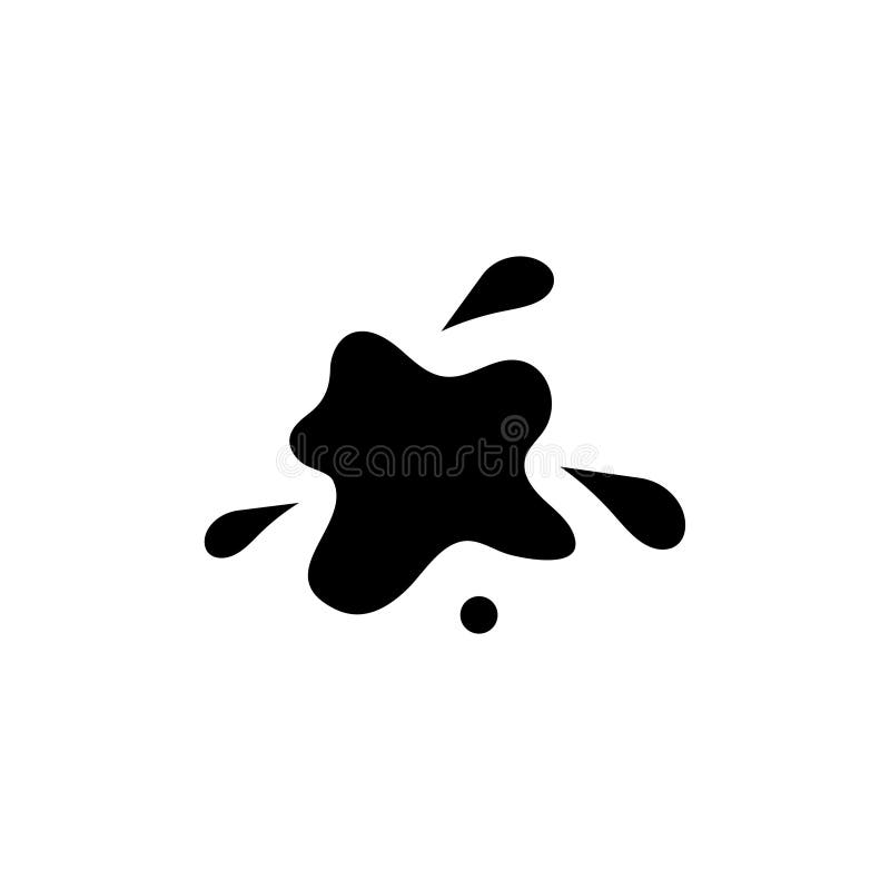 Splat Ink Icon Spot With Splash Stain Of Paint With Splatter Simple