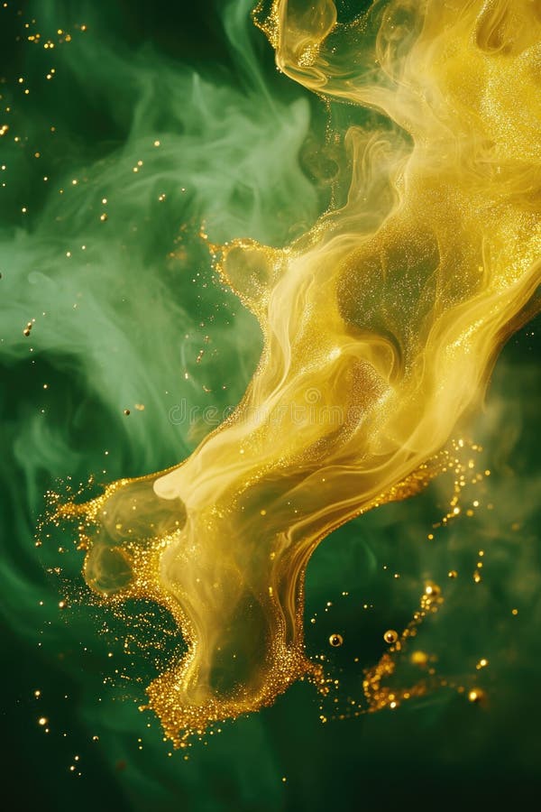 Liquide vert jaune près vers le haut image stock