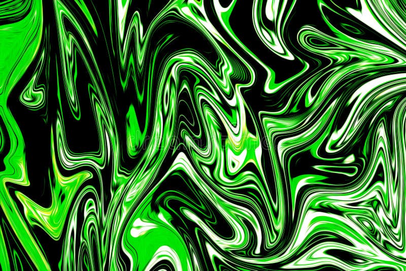 Liquify Abstract Pattern with UFO Green and Black Graphics Color Art ...