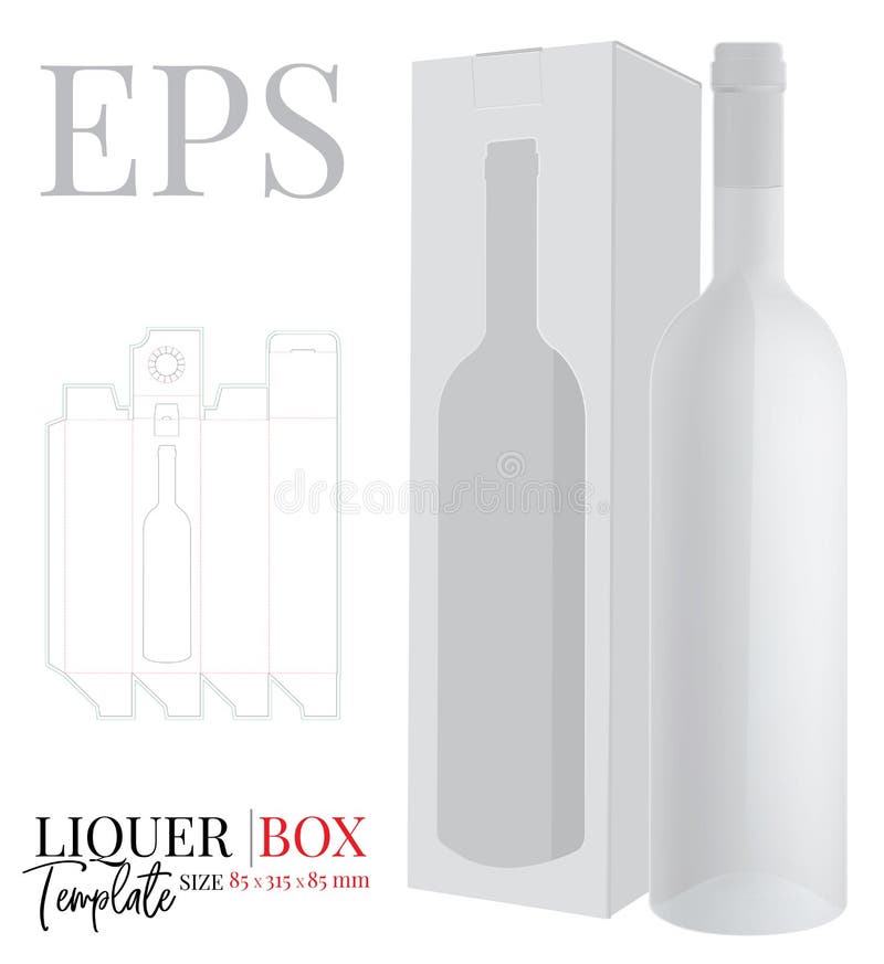 Bottle Gift Box Template, Vector with Die Cut / Laser Cut Layers. White