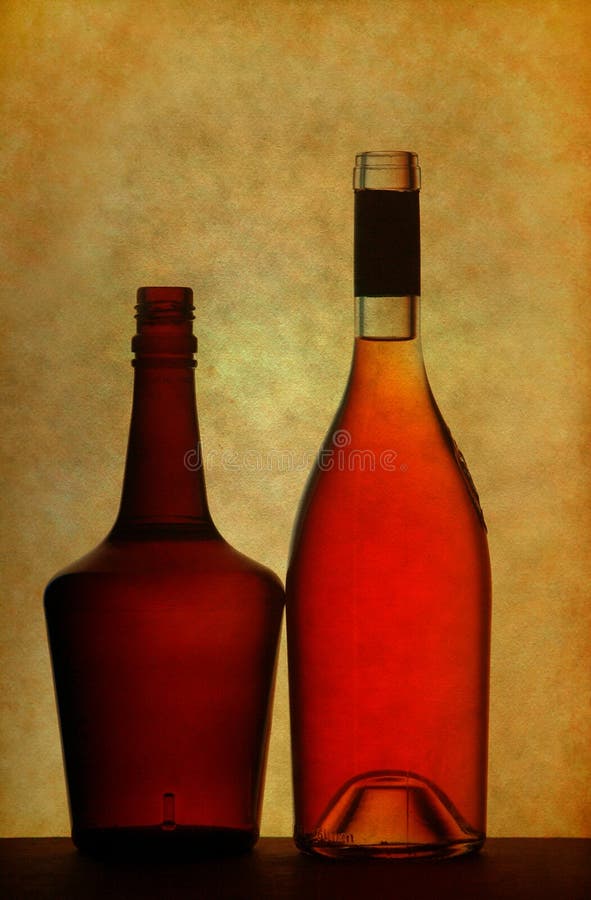 Liquor or Wine Bottle and Glasses Stock Photo Image of drinks