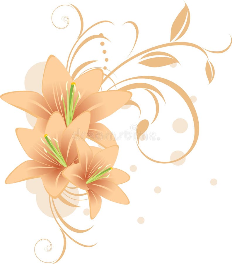 Lirios con el ornamento decorativo libre illustration Lirios con el ornamento decorativo libre illustration