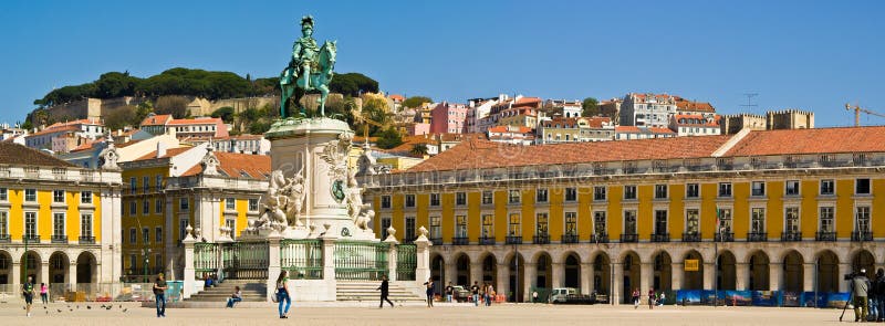 Lisboa Placa hace Comercio fotografía de archivo libre de regalías Lisboa Placa hace Comercio fotografía de archivo libre de regalías