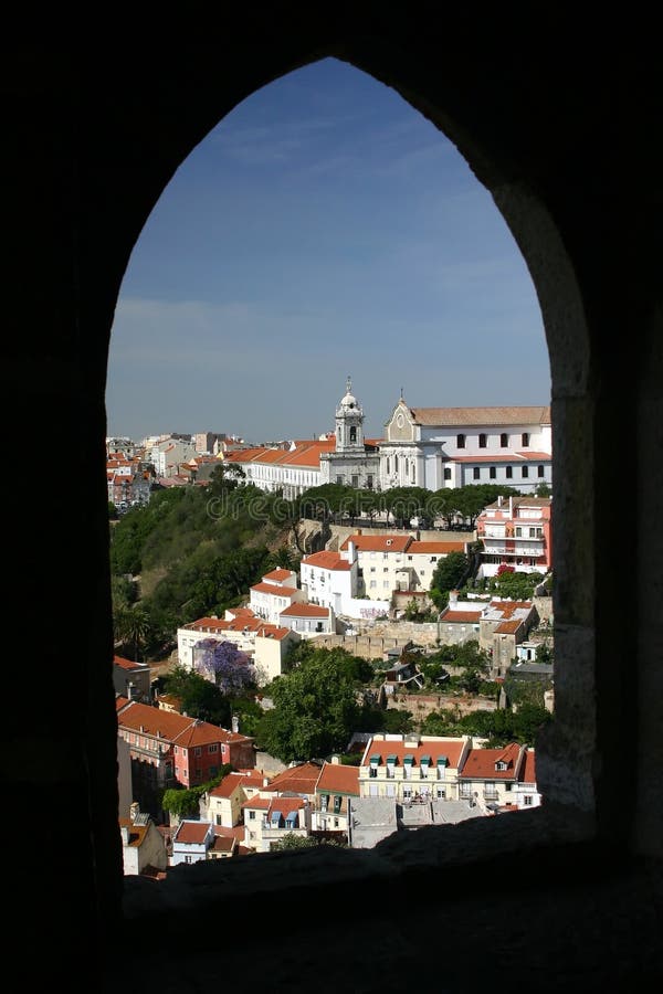 Lisbon castle stock image. Image of capitol, barrio, quarter - 5344573