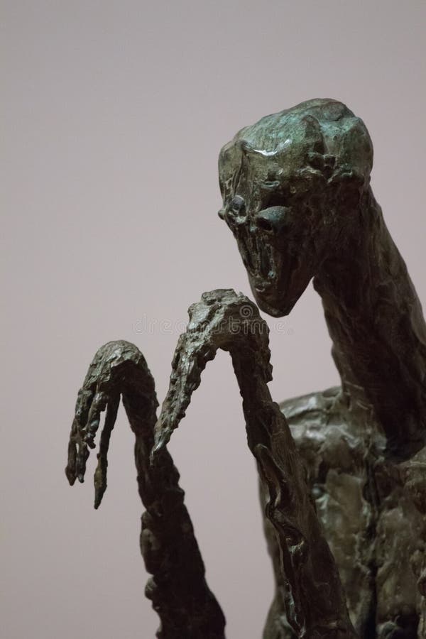 Modern abstract humanoid statue