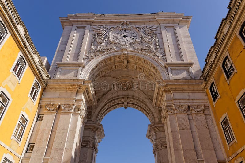 Lisbon, Portugal - May 14: Rua Augusta Arch in Lisbon on May 14, 2014