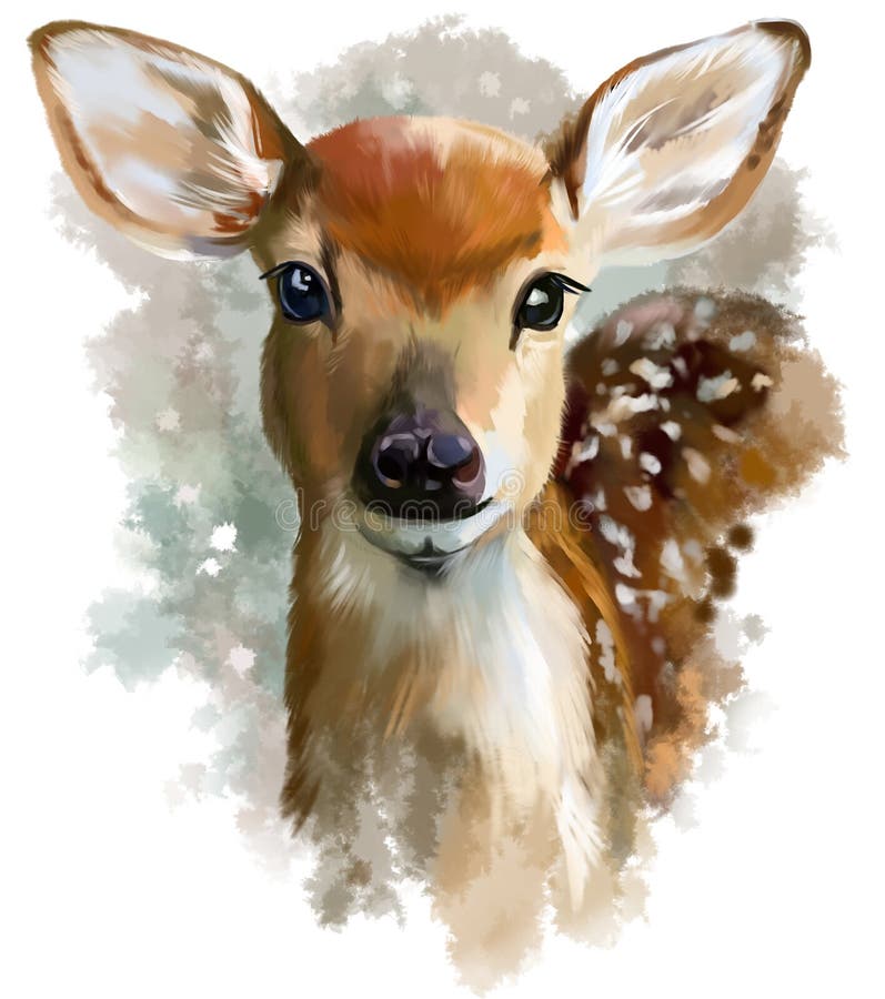 Fawn watercolor painting in the style of grunge. Fawn watercolor painting in the style of grunge