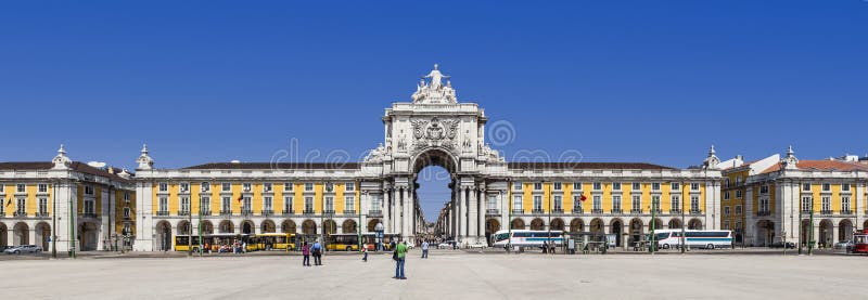 Lissabon, Portugal - Praca do Comercio aka Terreirro doet Paco Square royalty-vrije stock afbeelding Lissabon, Portugal - Praca do Comercio aka Terreirro doet Paco Square royalty-vrije stock afbeelding