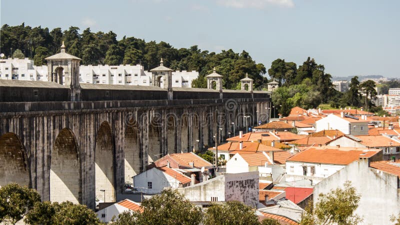 Lissabon, Portugal: teilweise Ansicht des Aquädukts Ã- guas Livre-(freies Wasser) stockbilder Lissabon, Portugal: teilweise Ansicht des Aquädukts Ã- guas Livre-(freies Wasser) stockbilder