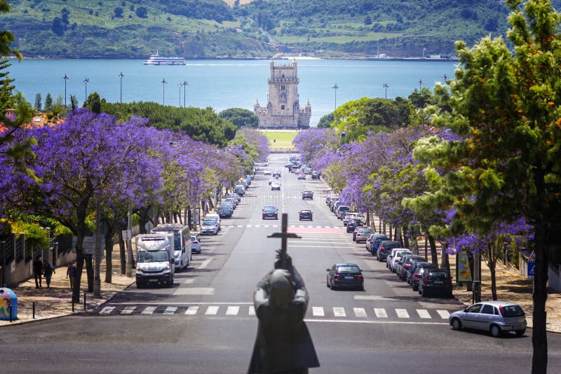 Lissabon und die Ansicht des tejo Flusses