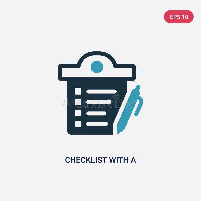 Lista de control bicolor con un icono del vector del lápiz del concepto político la lista de control azul aislada con un símbolo libre illustration Lista de control bicolor con un icono del vector del lápiz del concepto político la lista de control azul aislada con un símbolo libre illustration