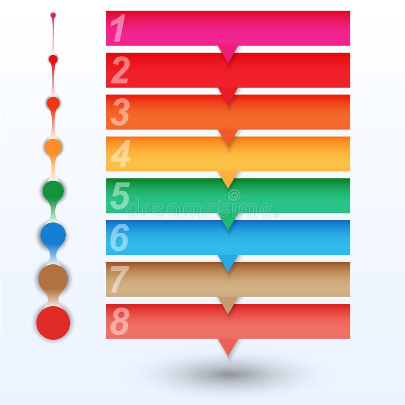 Lista infográfica com números em linhas coloridas ilustração royalty free