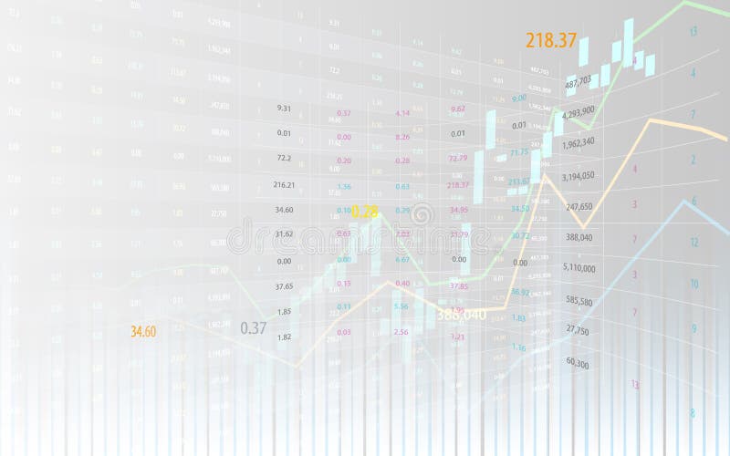 Lista do mercado de valores de ação e gráfico de troca da vara da vela no desi gráfico ilustração royalty free Lista do mercado de valores de ação e gráfico de troca da vara da vela no desi gráfico ilustração royalty free