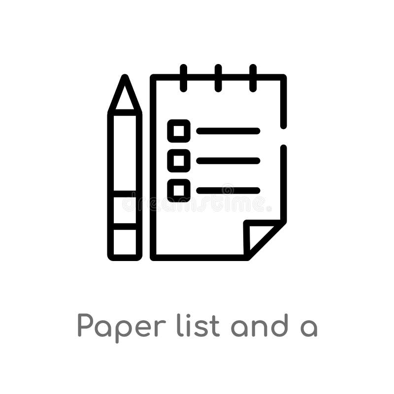 lista do papel de esboço e um ícone do vetor do lápis linha simples preta isolada ilustração do elemento do outro conceito Vetor ilustração royalty free lista do papel de esboço e um ícone do vetor do lápis linha simples preta isolada ilustração do elemento do outro conceito Vetor ilustração royalty free