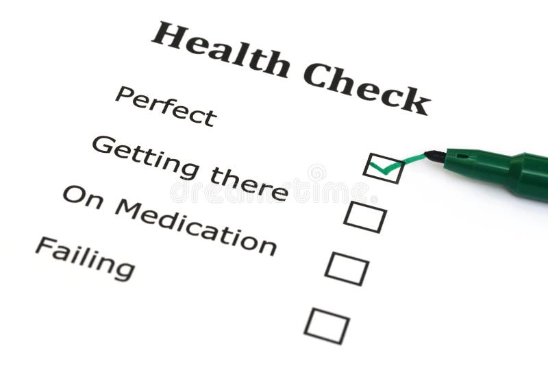 Liste de contrôle de santé photo stock Liste de contrôle de santé photo stock