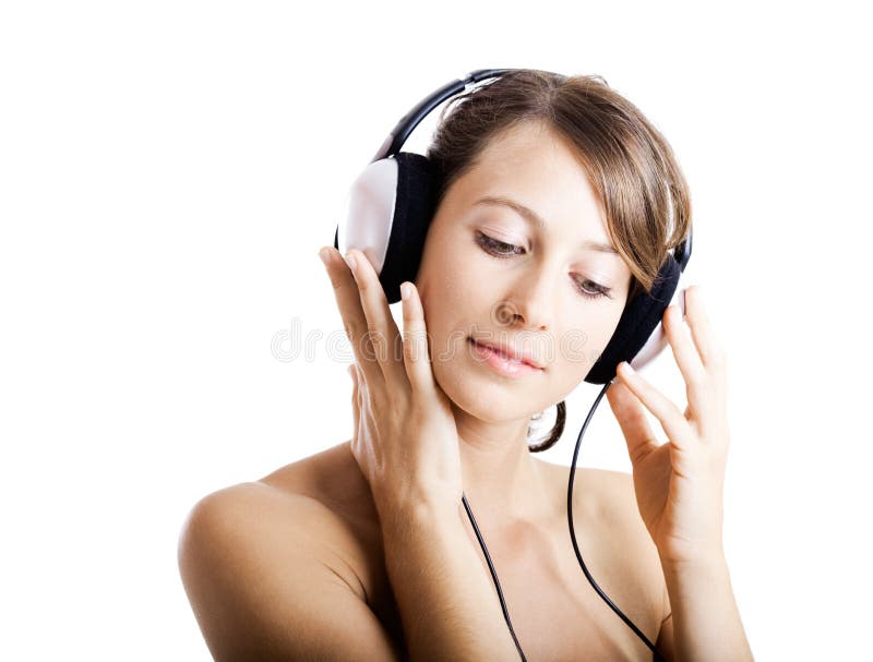 Listen music stock photo. Image of friendly, model, leisure - 12442864