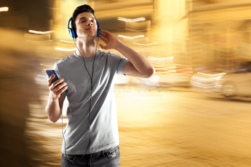 Listening music royalty free stock images