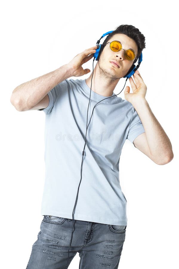 Listening music stock images
