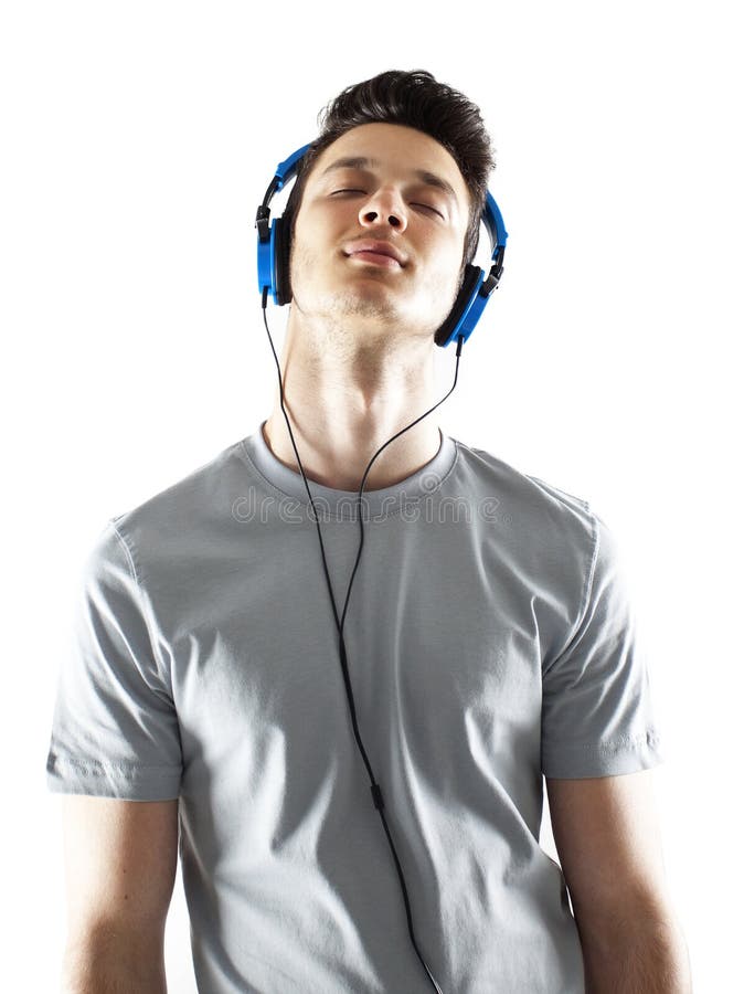 Listening music stock photos