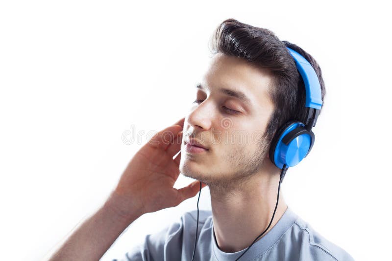 Listening music stock photography