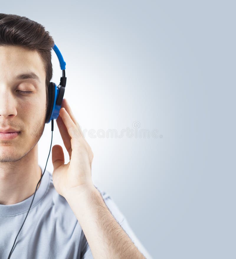 Listening music stock photography